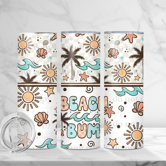 Beach Bum Tumbler Wrap Transfer