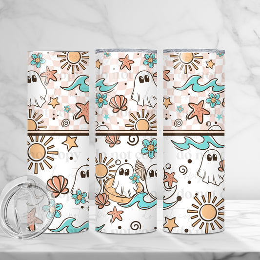 Beach Ghost Tumbler Wrap Transfer