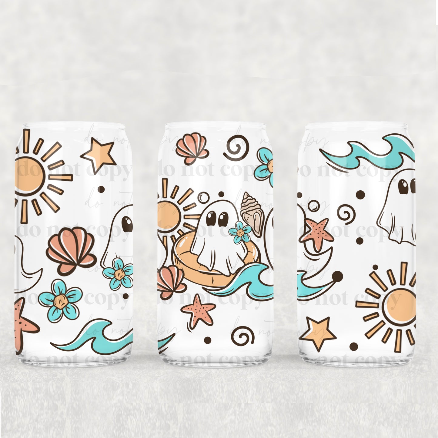 Beach Ghost 16oz Libbey Wrap Transfer