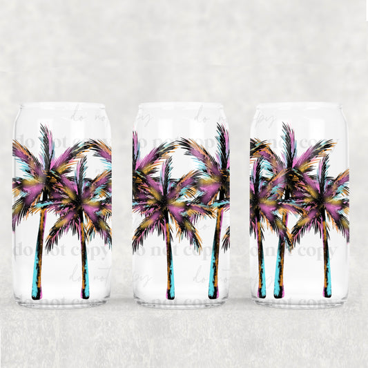 Rainbow Palms 16oz Libbey Wrap Transfer