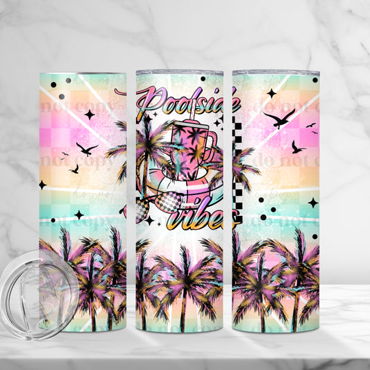 Poolside Vibes Tumbler Wrap Transfer