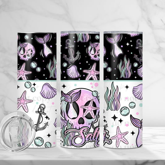 Salty Skellie Mermaid Tumbler Wrap Transfer