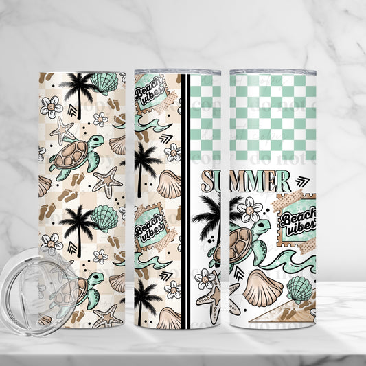 Summer Beach Vibes Tumbler Wrap Transfer