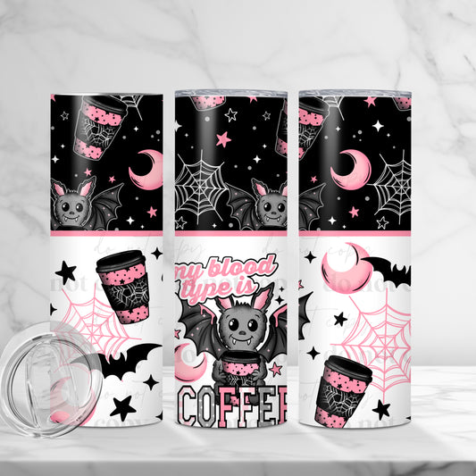 Coffee Bat Tumbler Wrap Transfer