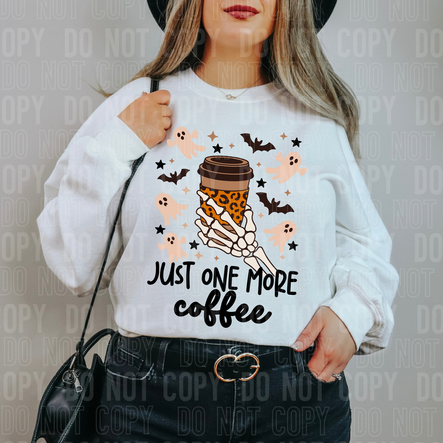 JUST ONE MORE COFFEE SKELLIE HAND TRANFER