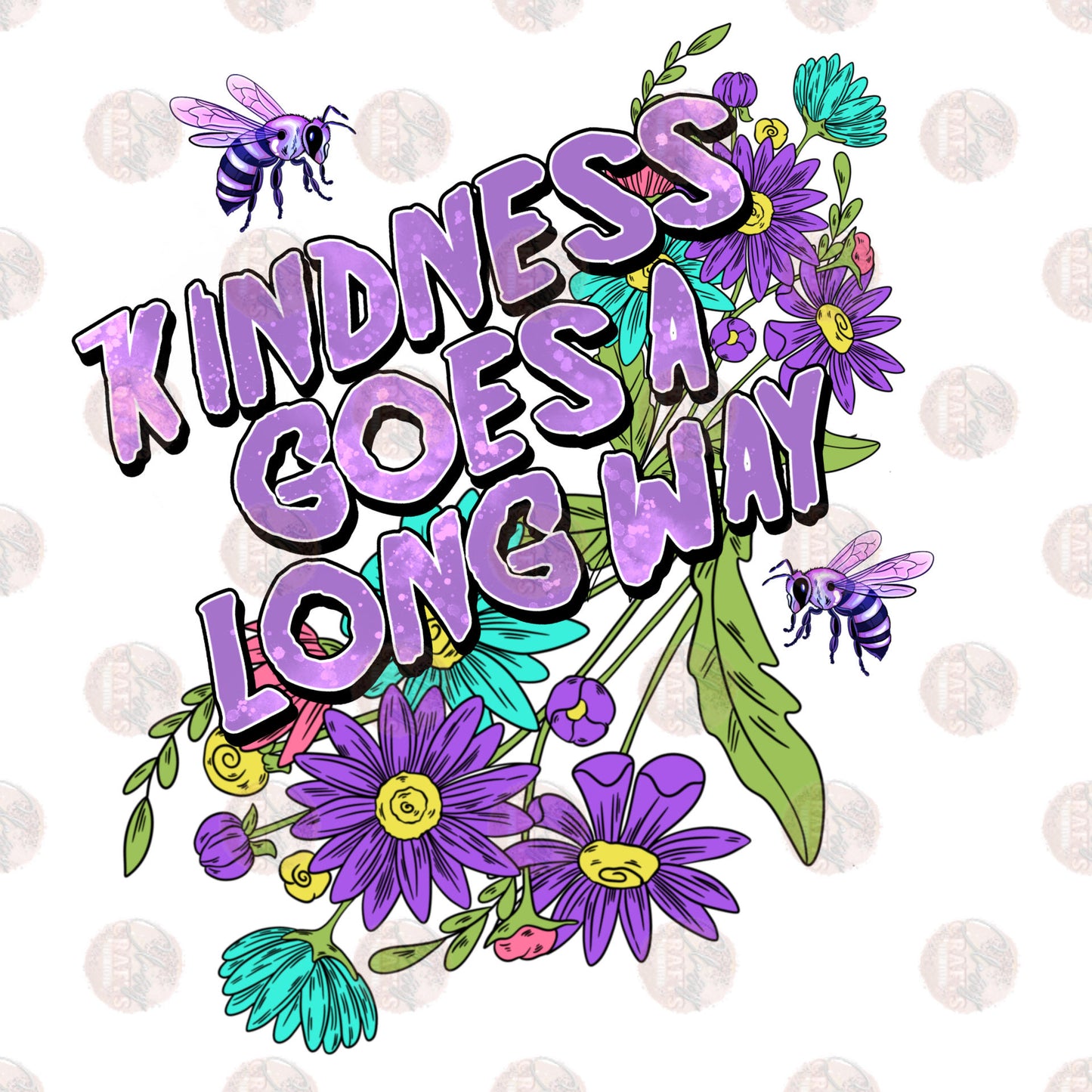 Kill them with Kindness purple Two Part **Sold Separately** Transfer