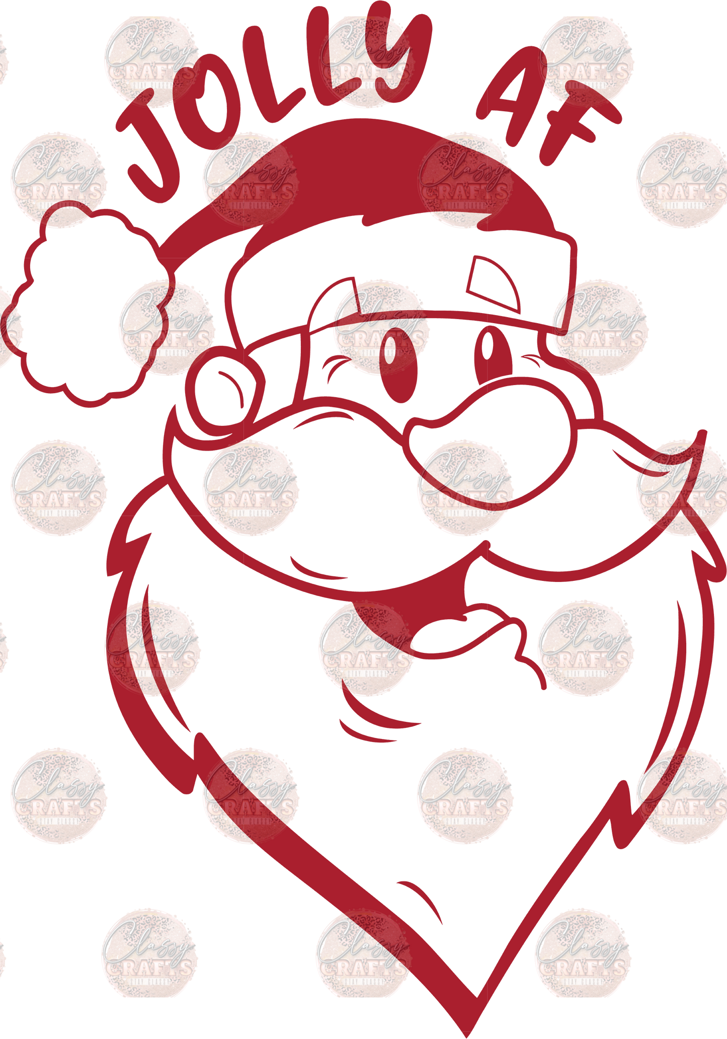 Jolly AF Red Santa Transfer
