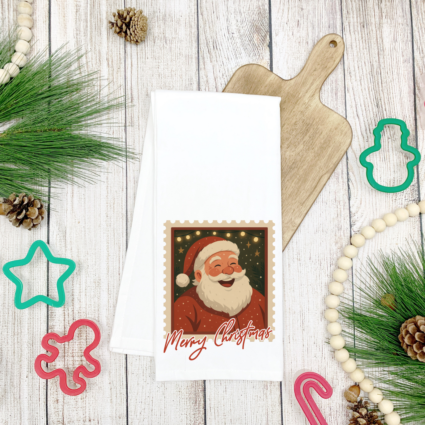 Jolly Santa Tea Towel Transfer