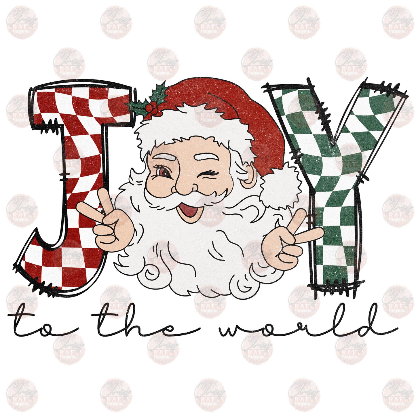 Joy To The World Vintage Santa Transfers