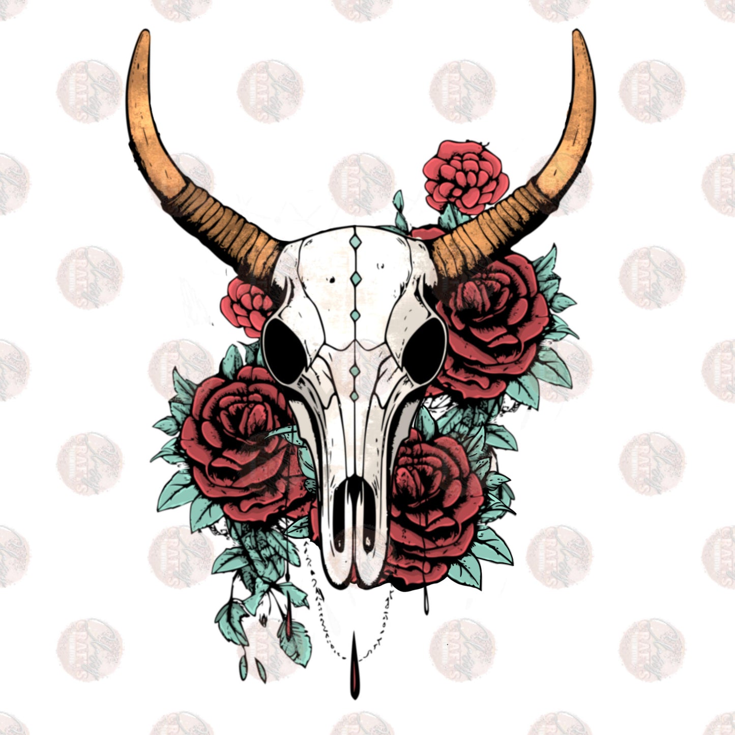 LC Floral Skull Two Part **Sold Separately** Transfer