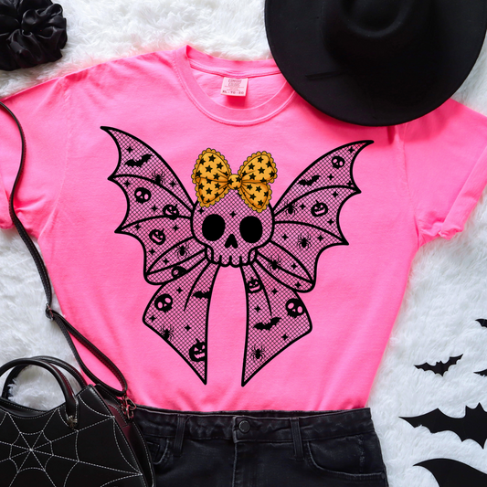 Lace Bat Skull Transfer