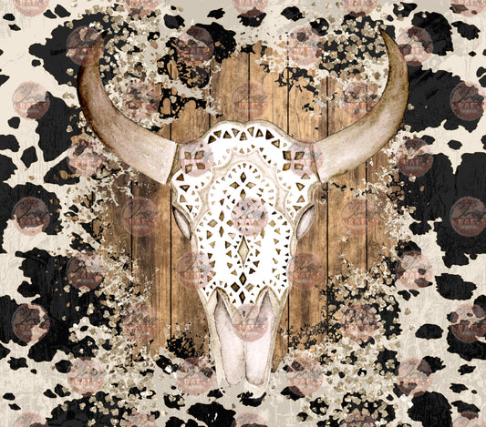 Lace Bull Skull Tumbler Wrap