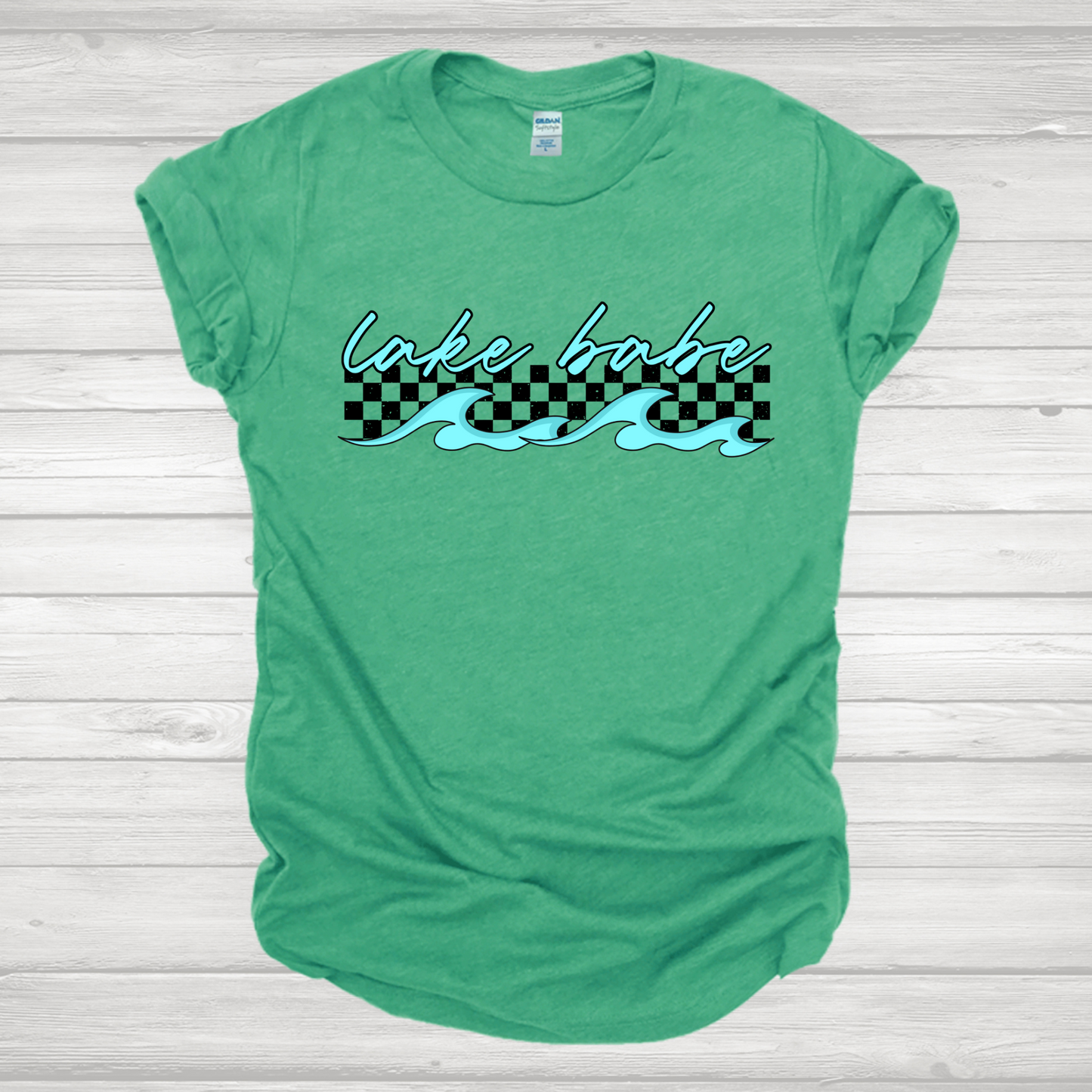 Lake Babe Black Checkered Transfer