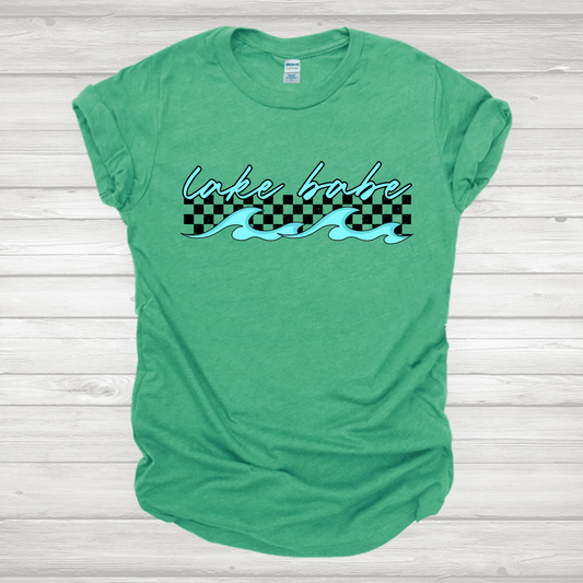 Lake Babe Black Checkered Transfer