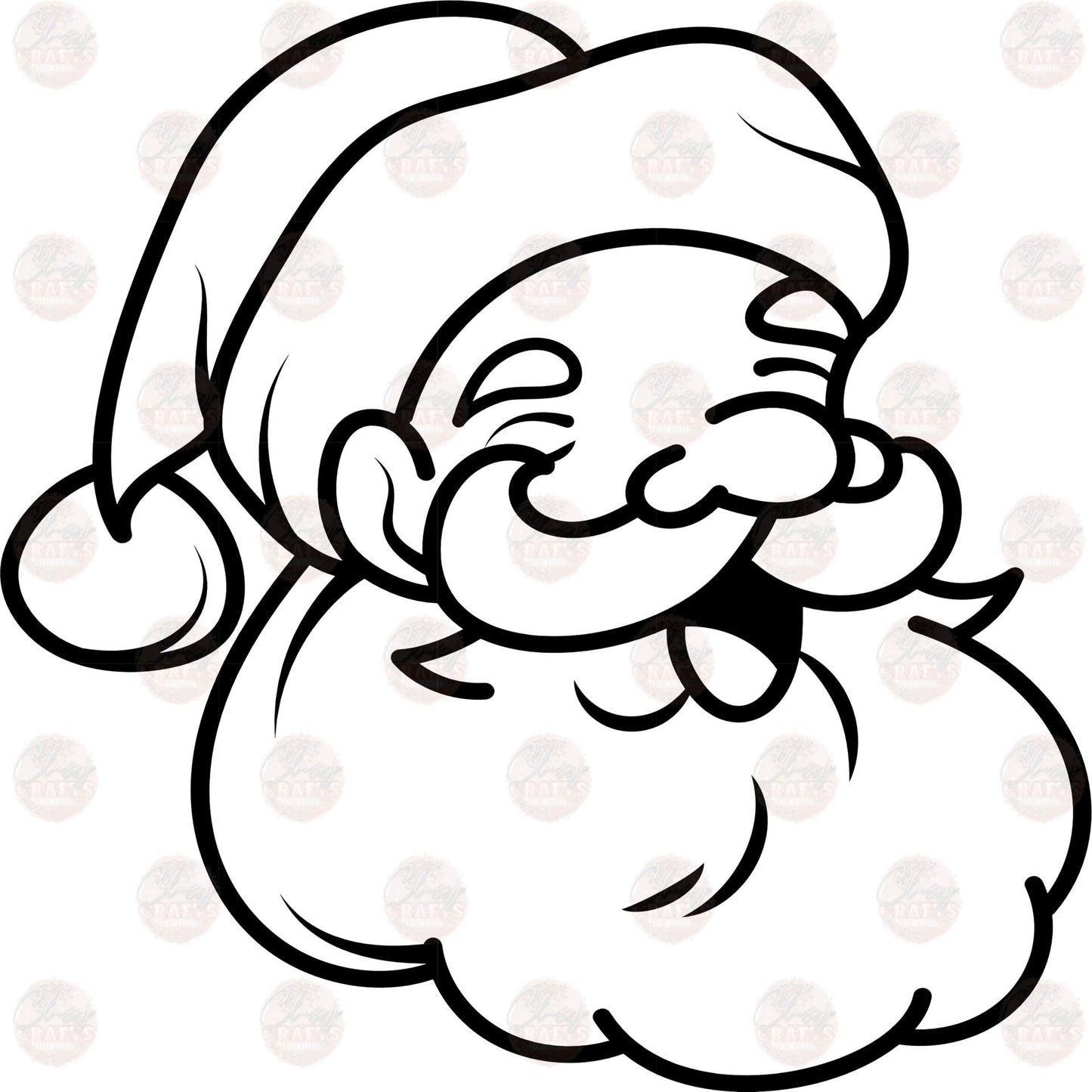 Laughing Santa Black Transfer