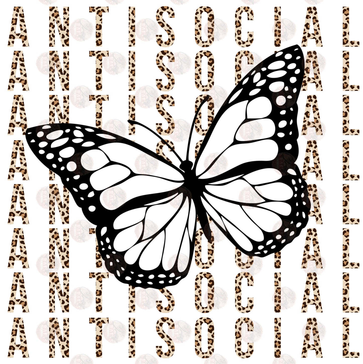 Leopard Antisocial Butterfly Transfer