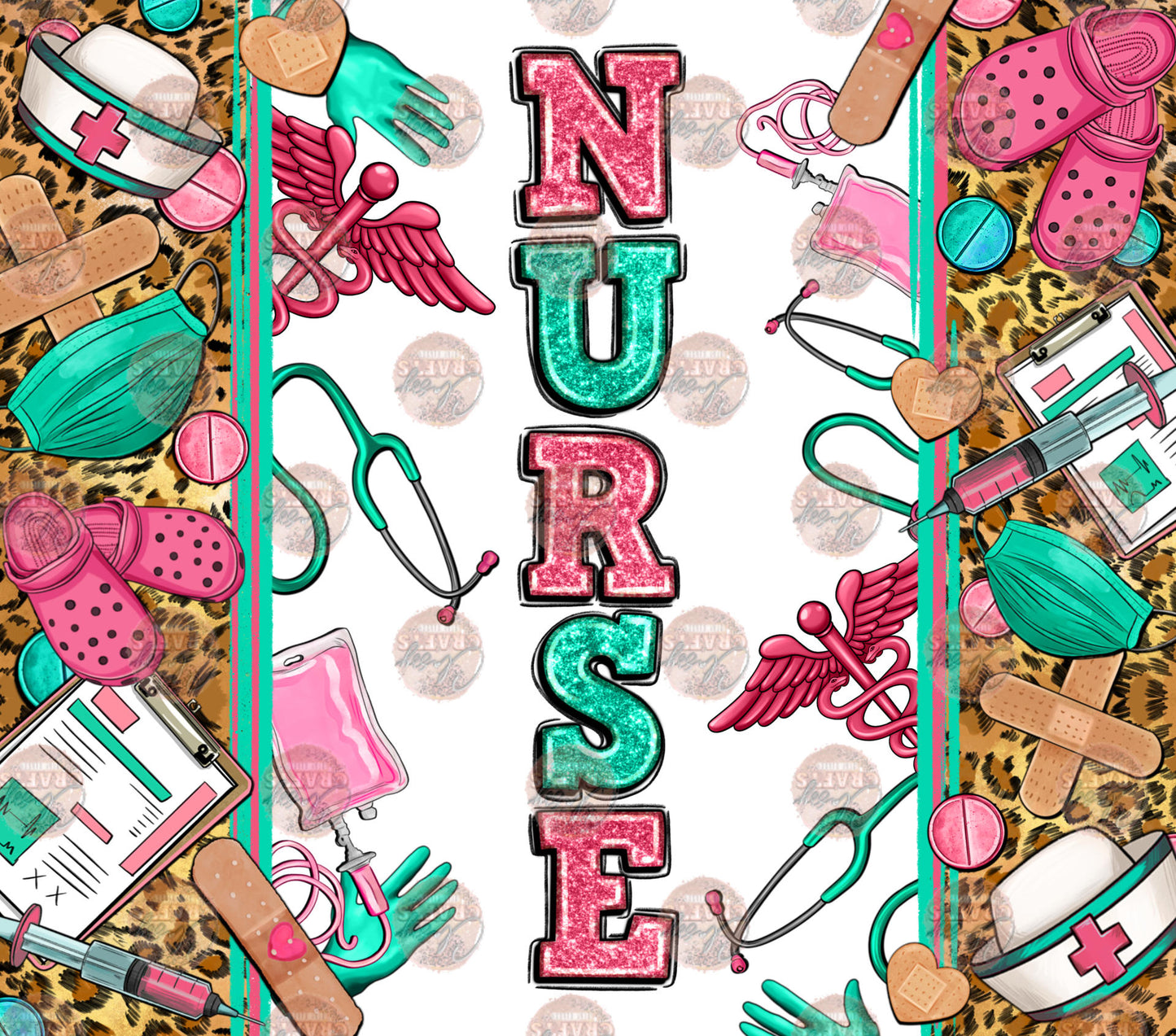Leopard Nurse Tumbler Wrap - Sublimation Transfer