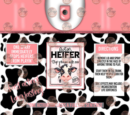 Listen Heifer Tumbler Wrap - Sublimation Transfer
