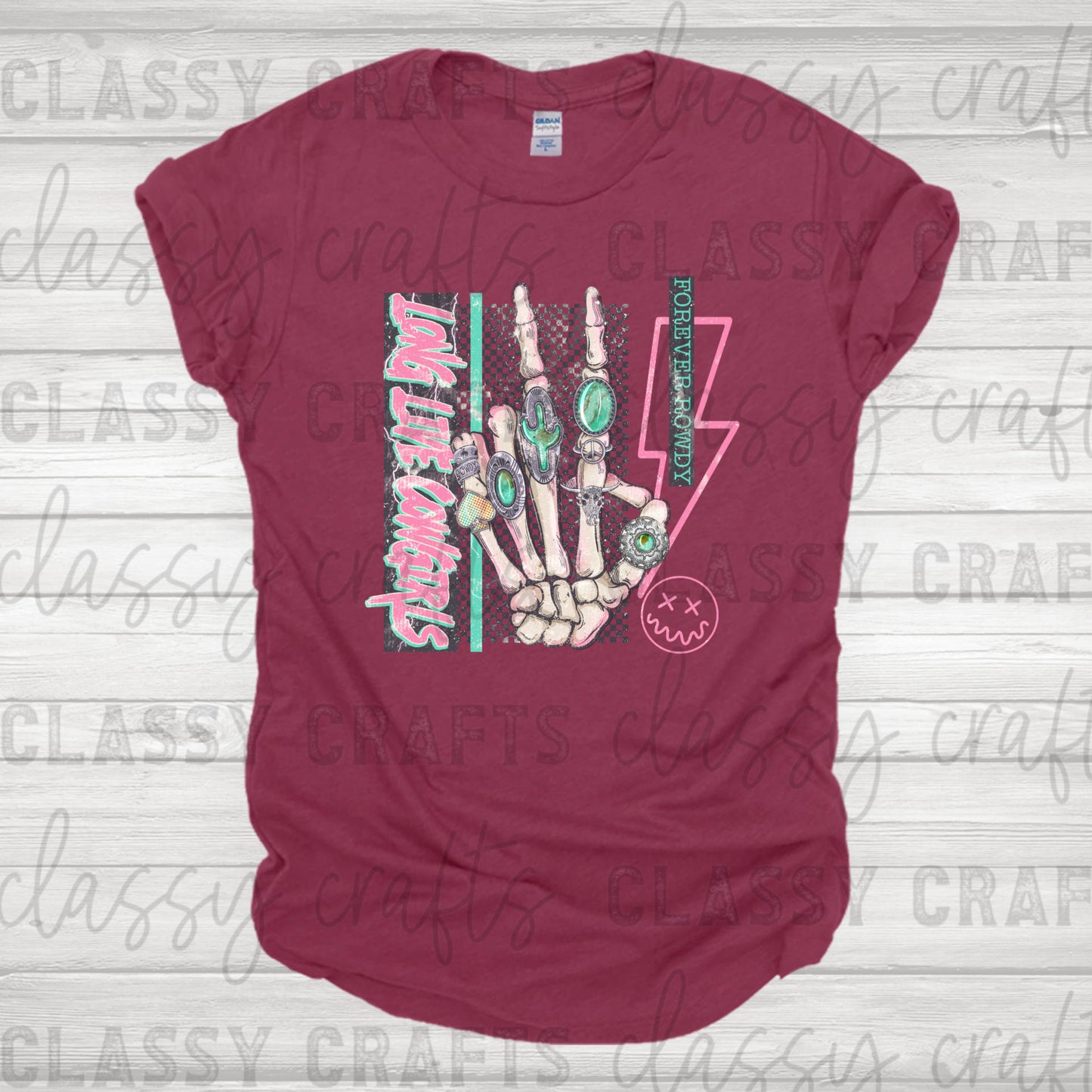 Long Live Cowgirls Skelly Hand Transfer