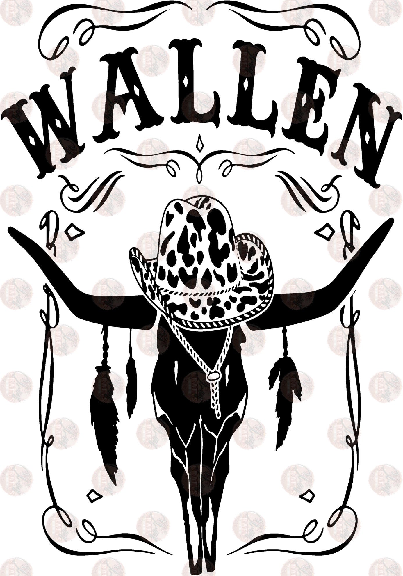 M.W. Cowboy Skull Transfer