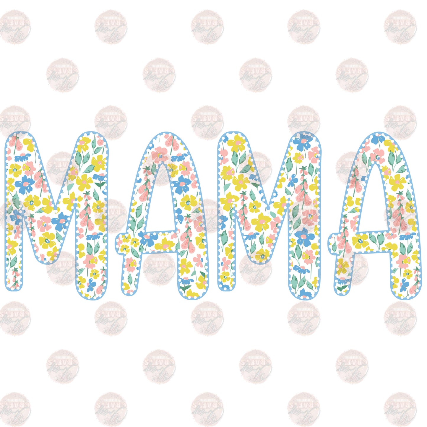 Mama and Mini Spring Floral Transfer