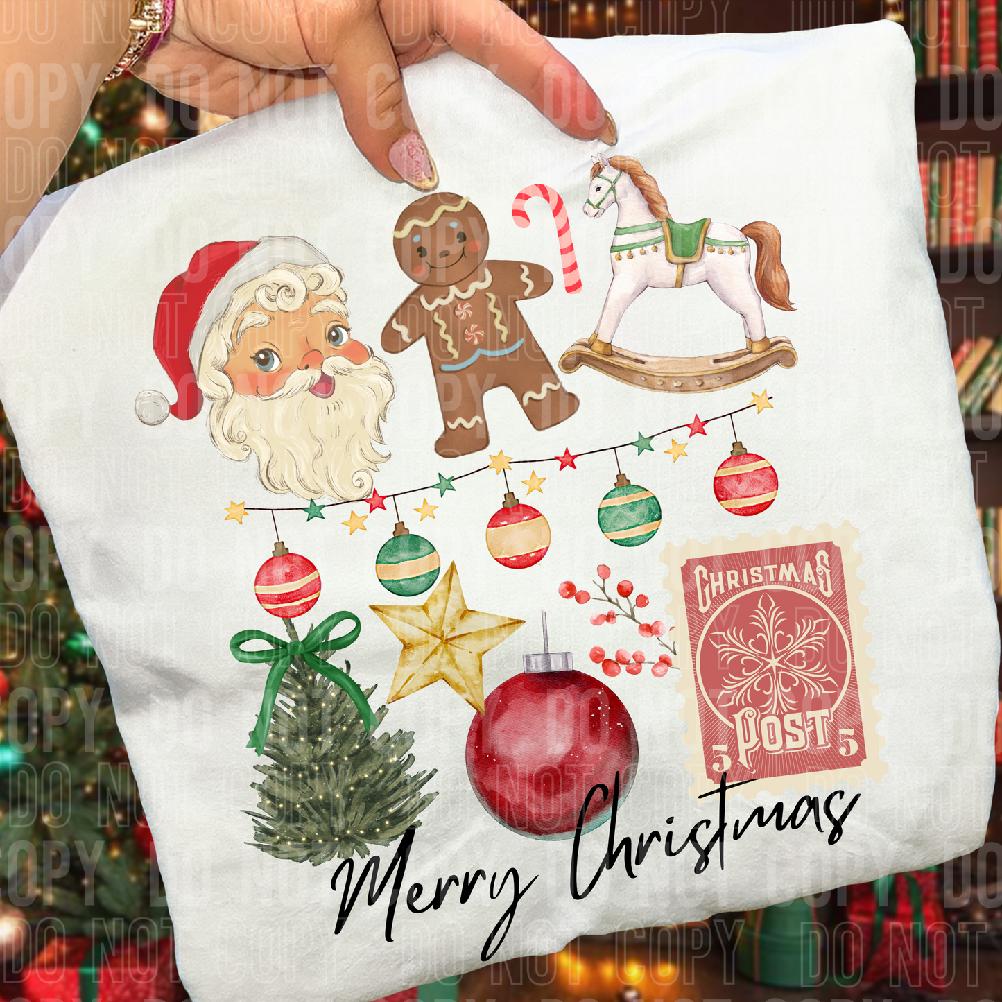 MERRY CHRISTMAS VINTAGE TRANSFER