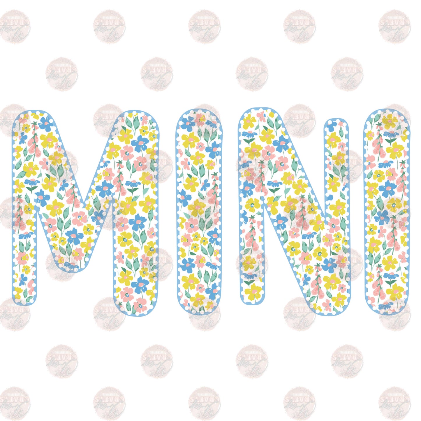 Mama and Mini Spring Floral Transfer