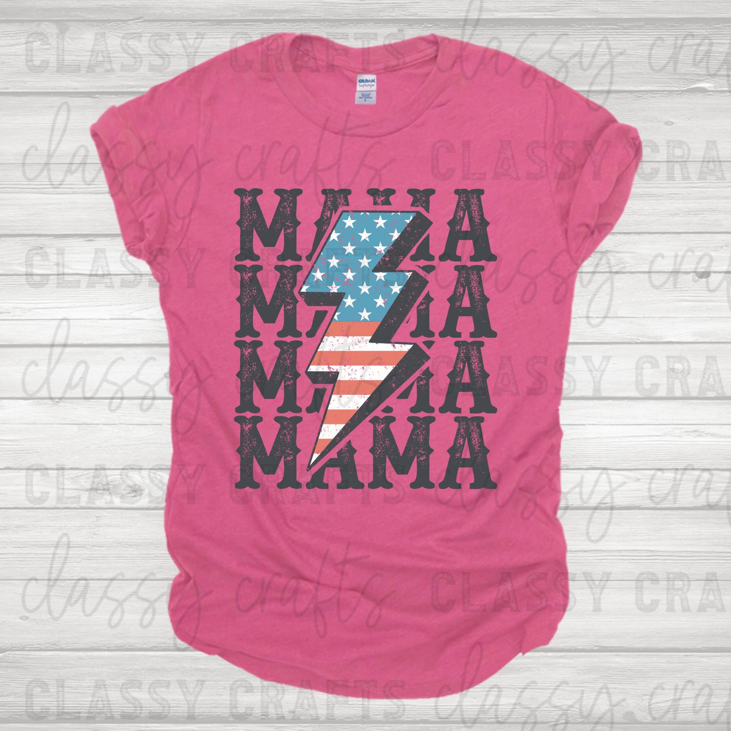 Mama And Mini America Blue Bolt Transfer
