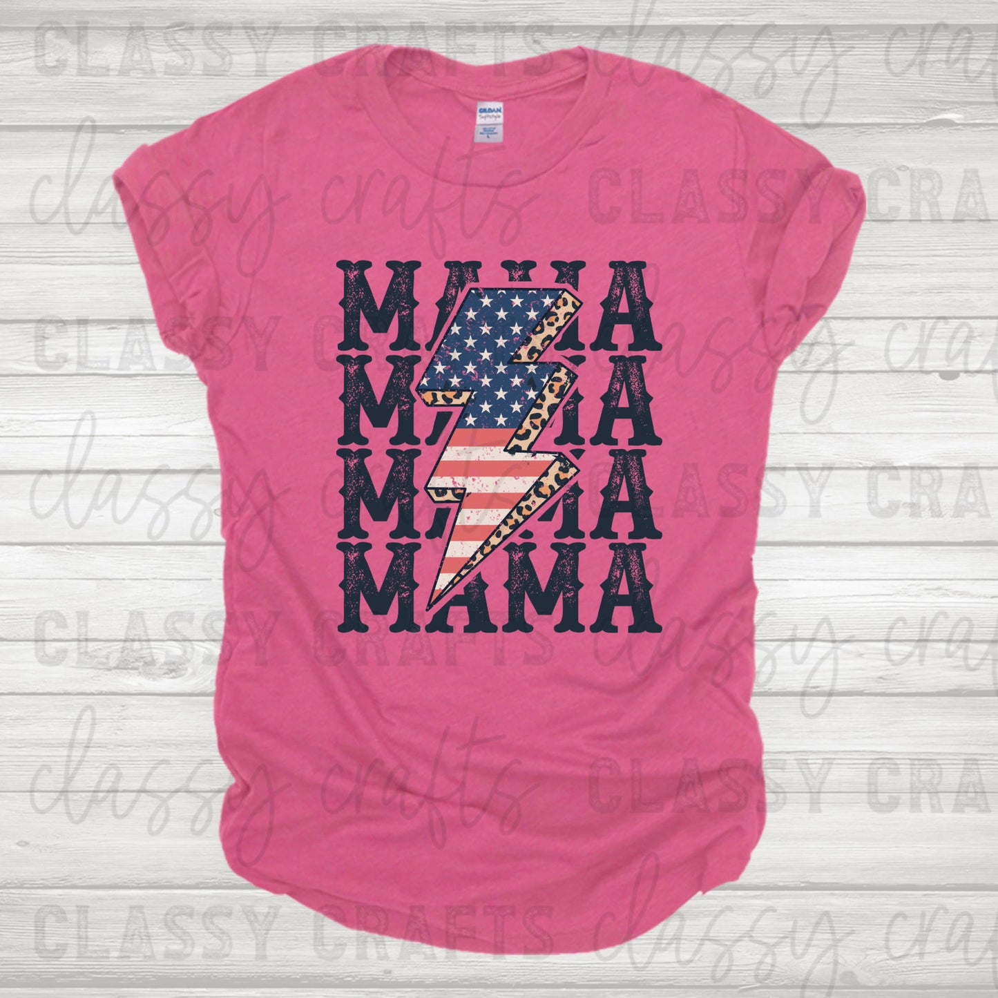 Mama And Mini America Navy Bolt Transfer