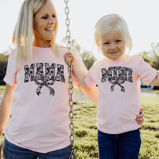 Mama And Mini Black Lace Transfer