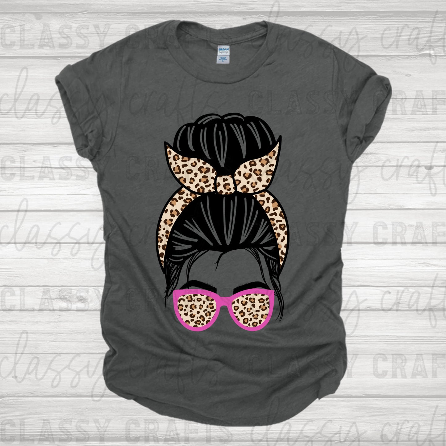 Mama Bun Leopard Transfer
