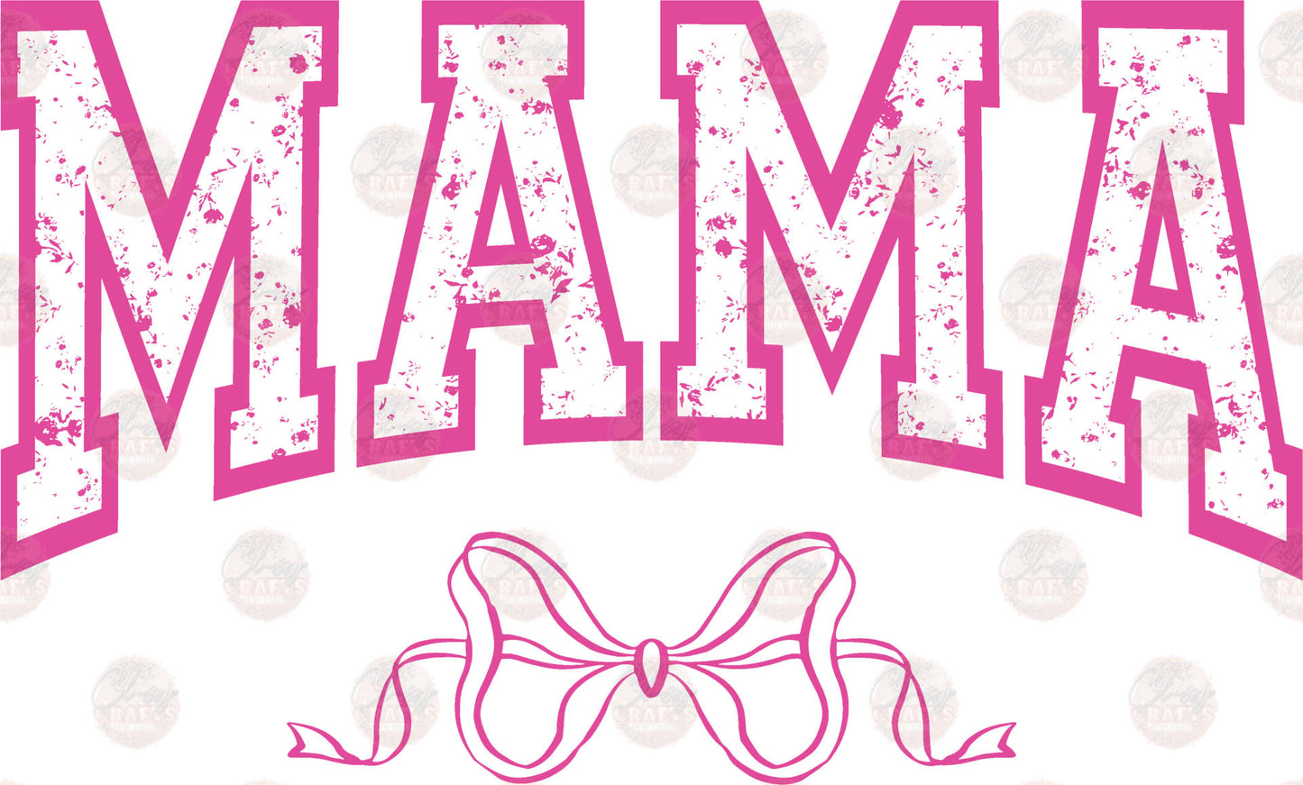 Mama Pink Bow Transfer