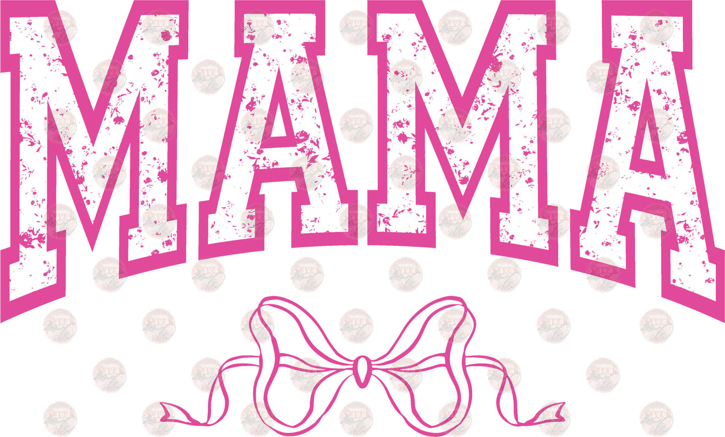 Mama And Mini Pink Bow Transfer