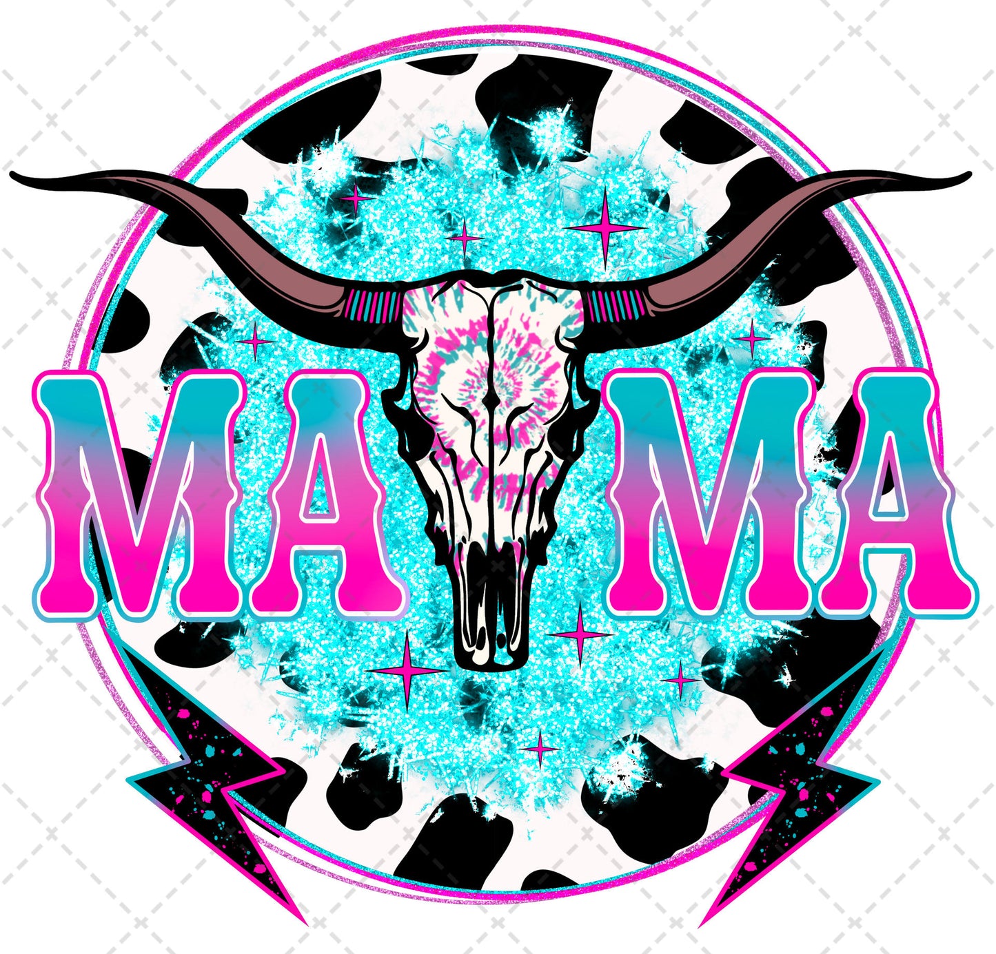Mama and Mini Retro Bull Transfer