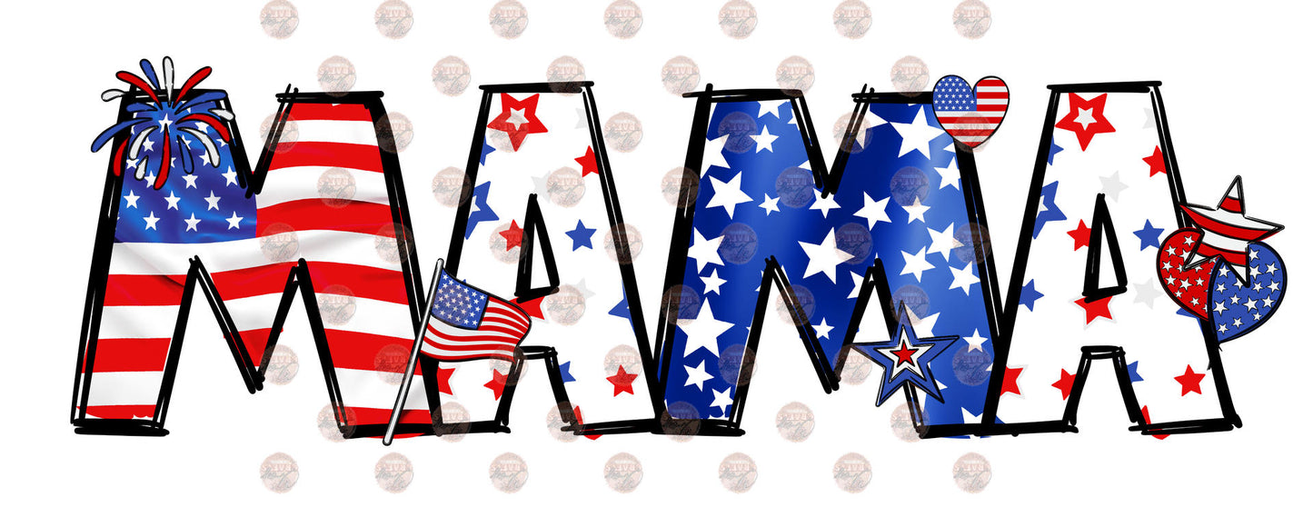 Mama and Mini Stars and Stripes Transfer