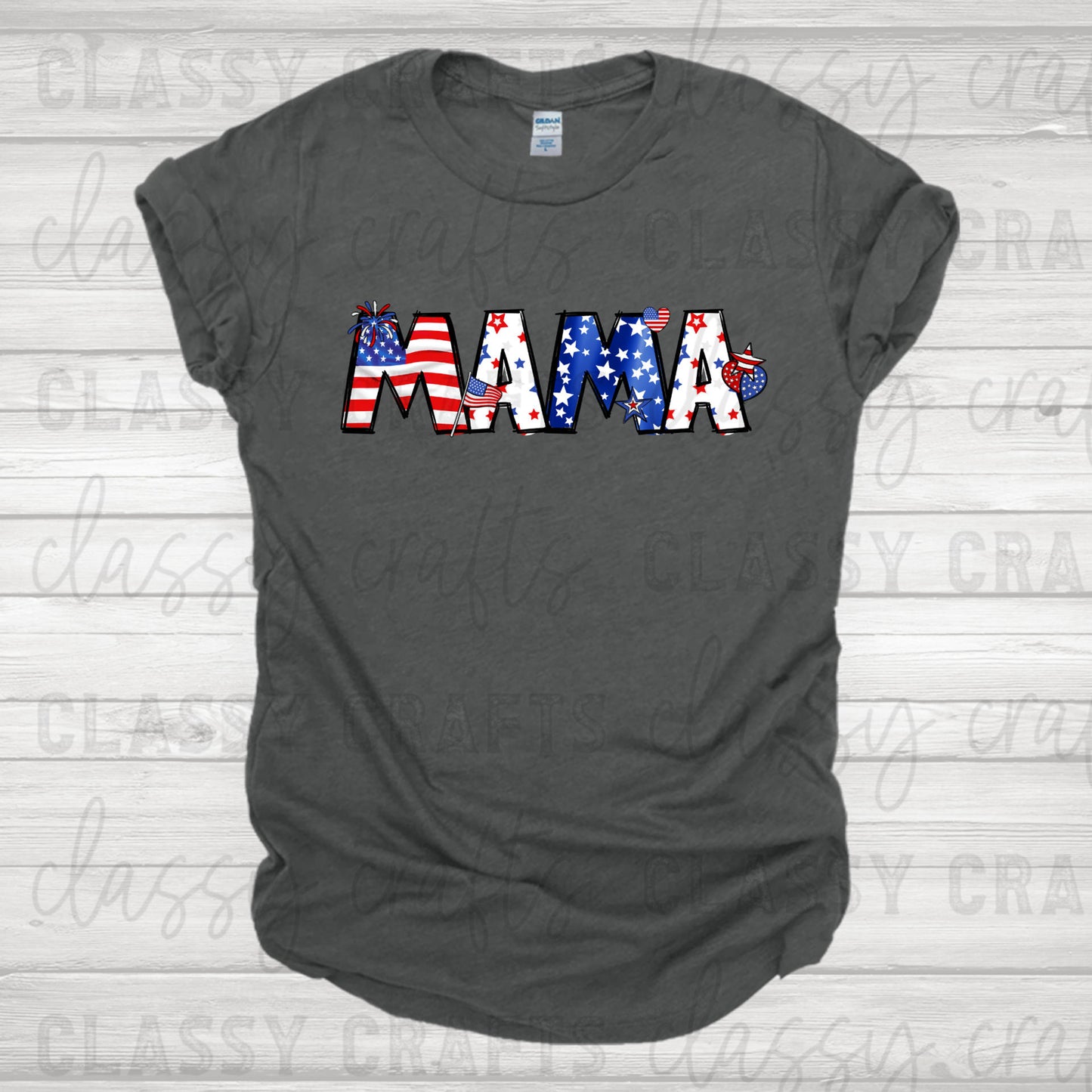 Mama and Mini Stars and Stripes Transfer