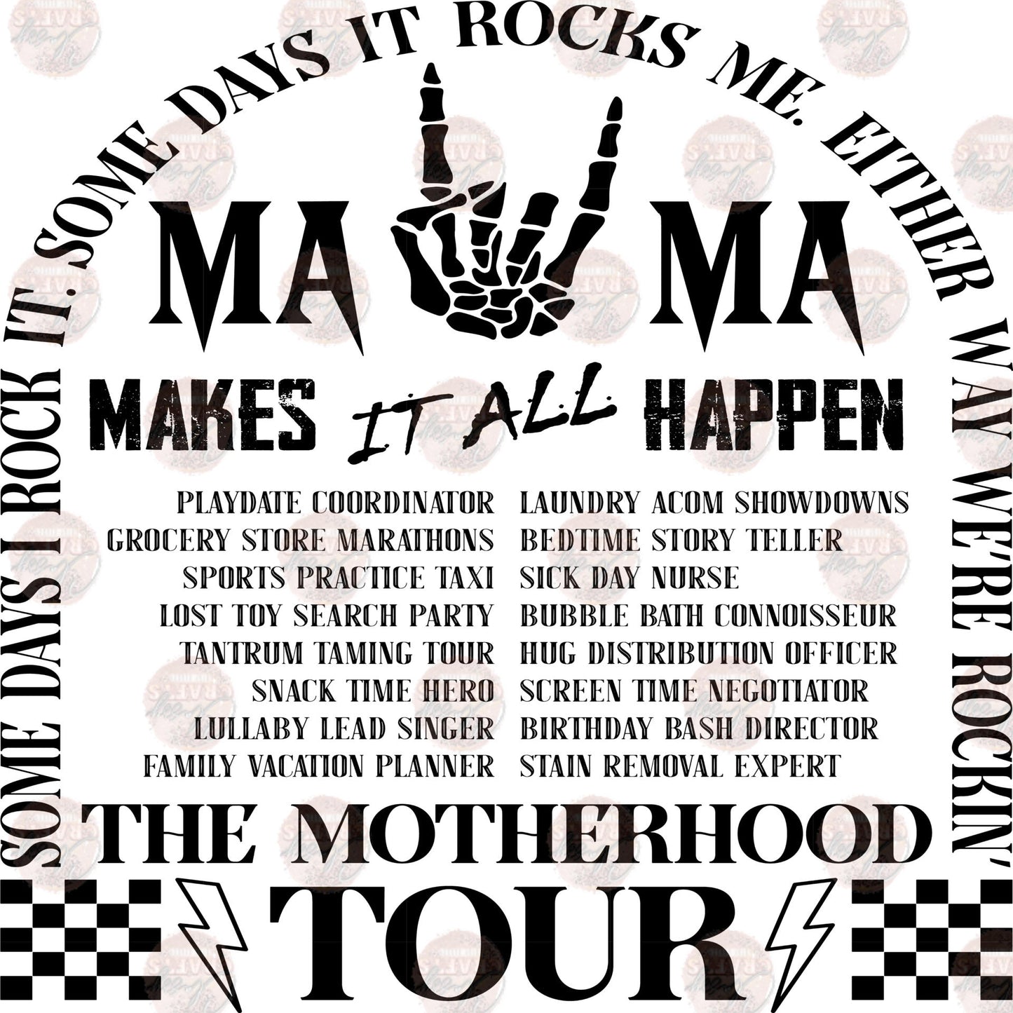 The Motherhood Tour black Two Part **Sold Separately** Transfer