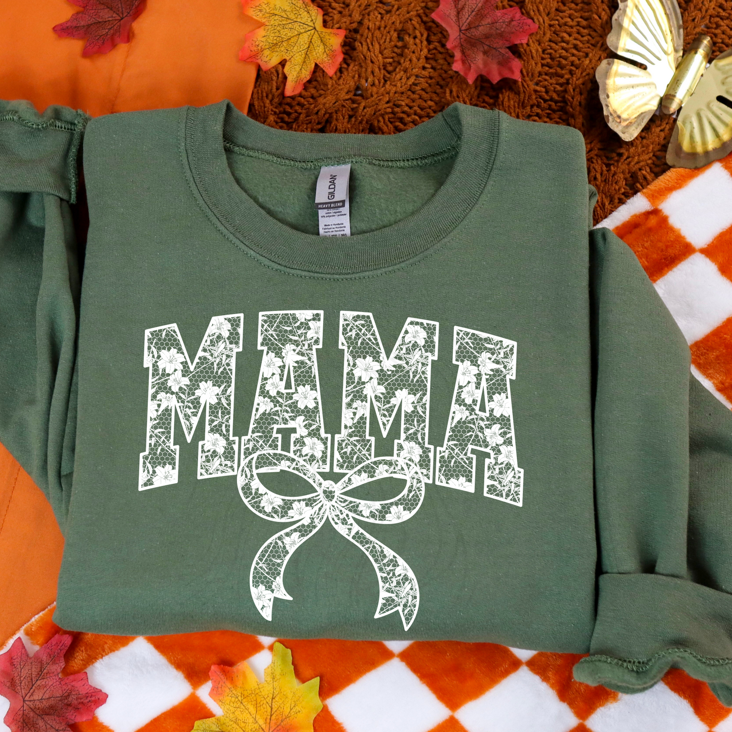 Mama Or Mini White Lace Transfer