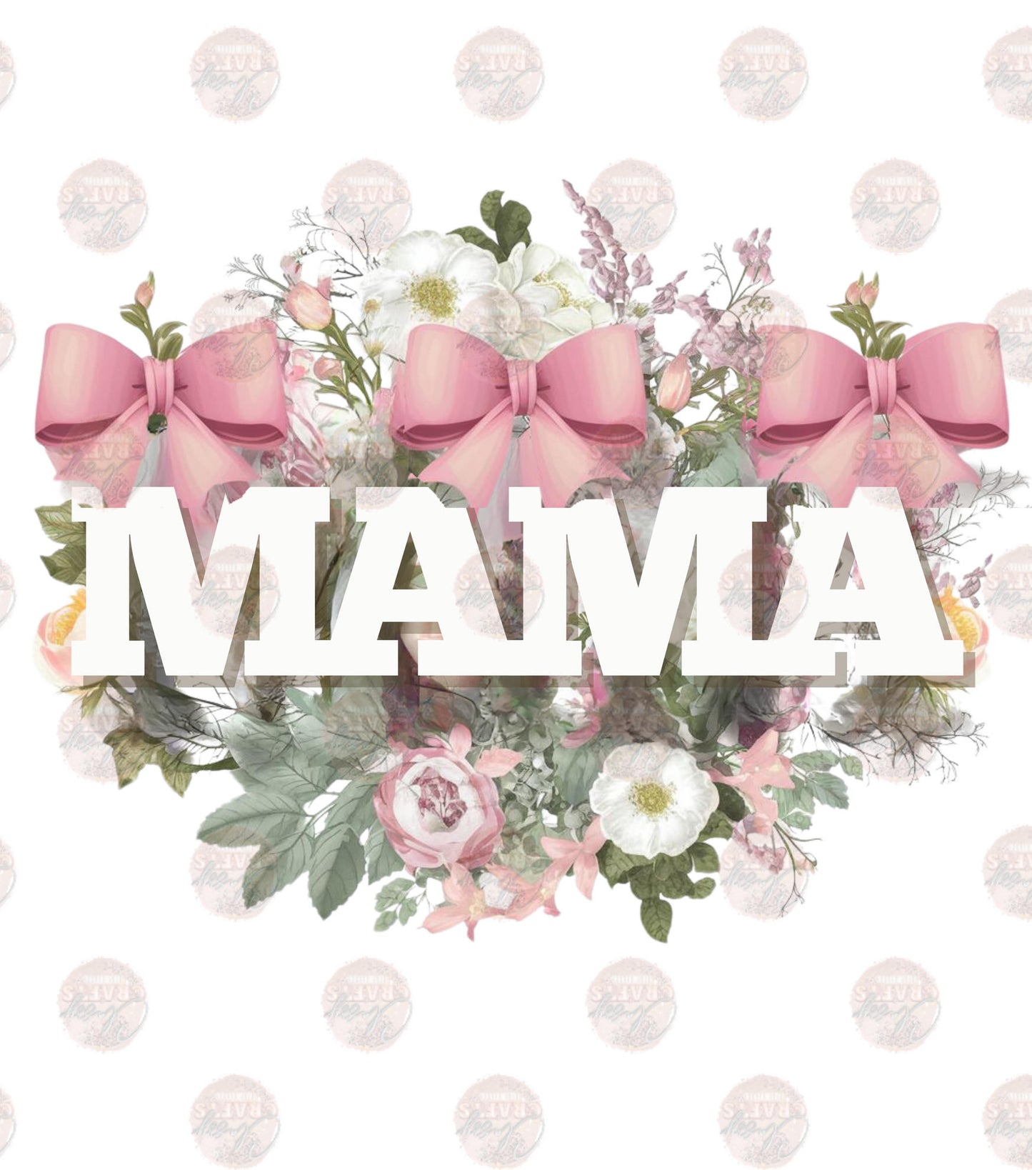 Mama and Mini Flowers and Bows Transfer
