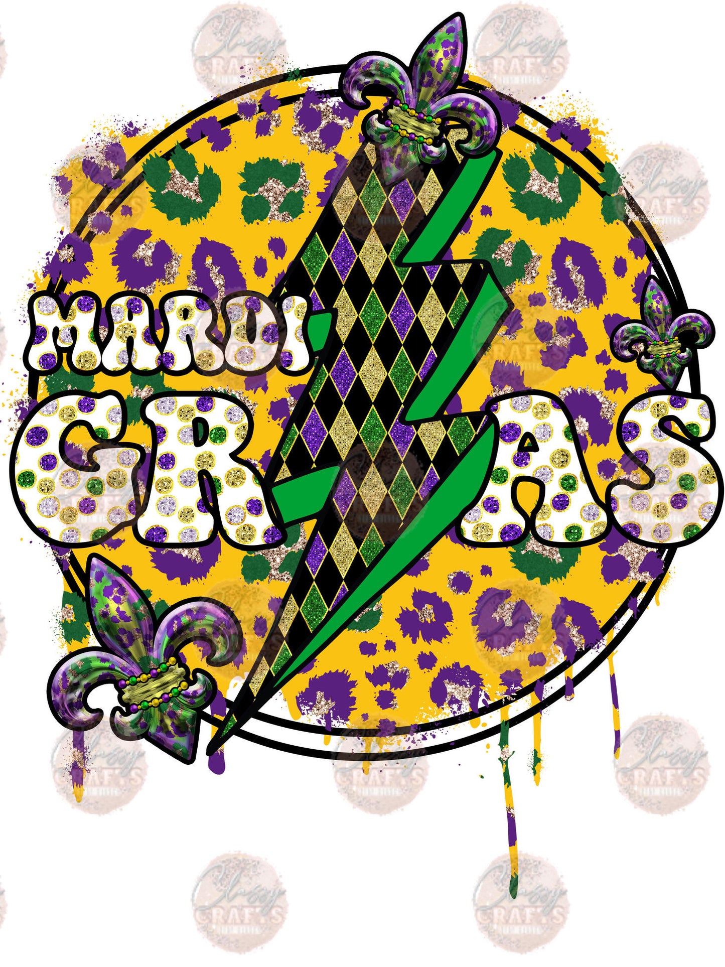 Mardi Gras Thunderbolt Transfers