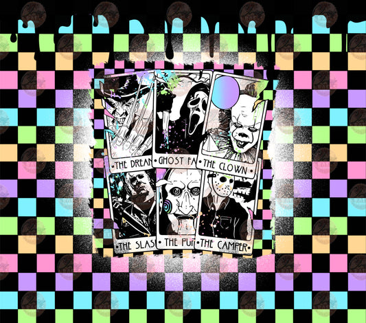 Men Of Horror Pastel Checkered Tumbler Wrap