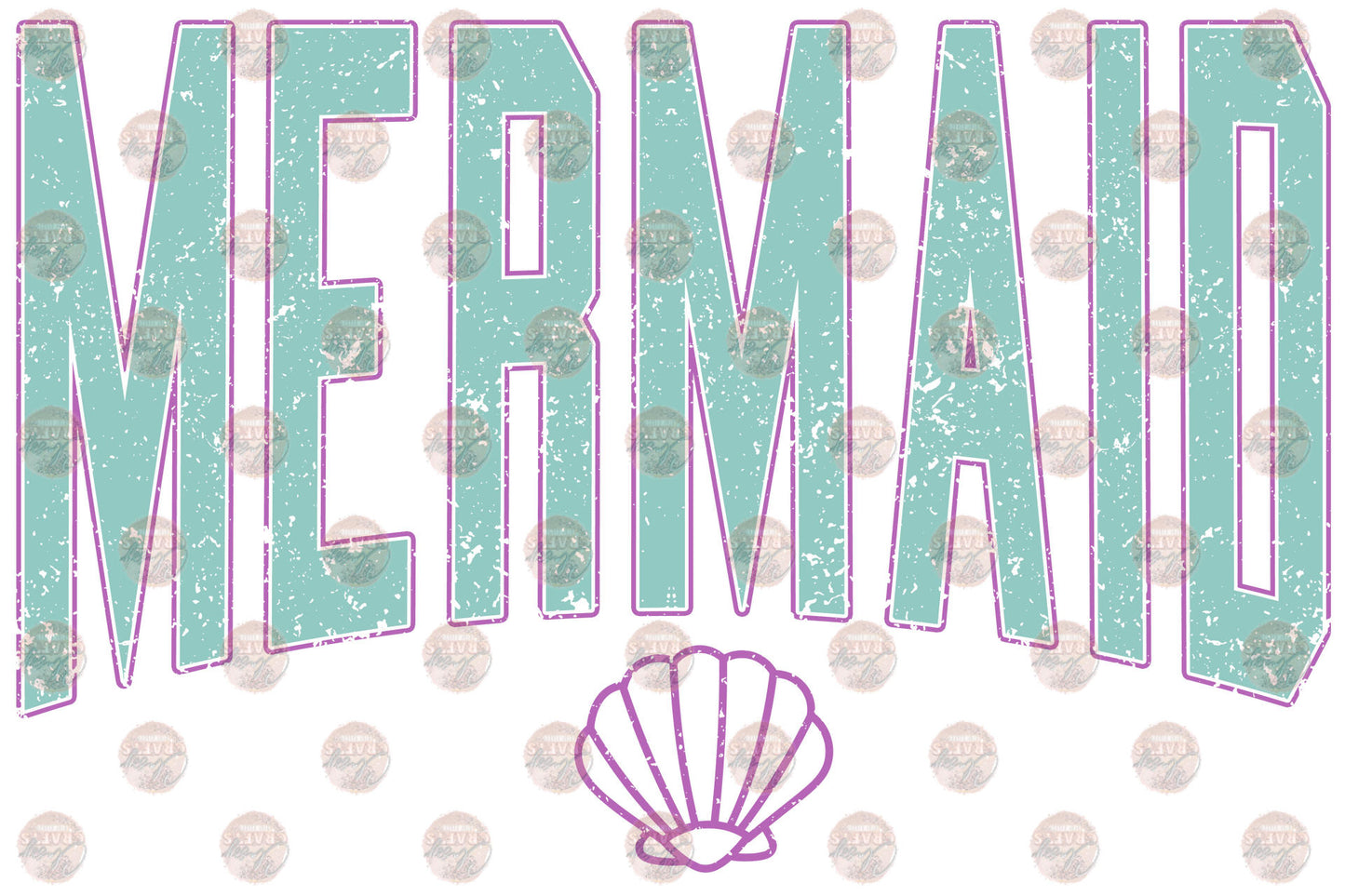 Mermaid In Grunge Transfer