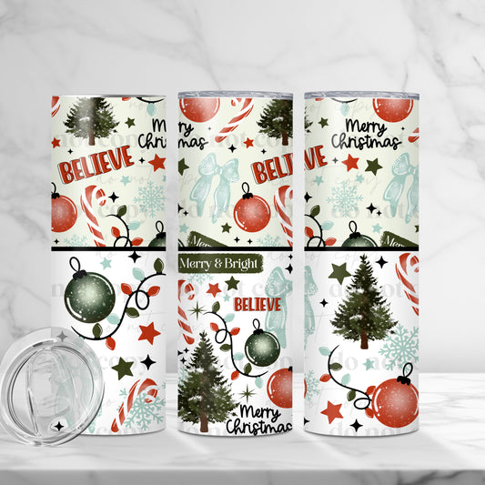 Merry And Bright Wrap Tumbler Transfer