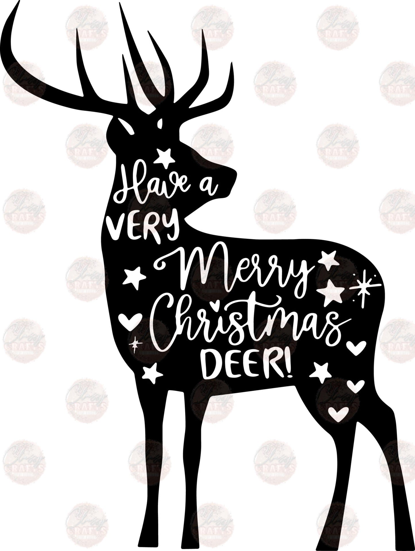 Merry Christmas Deer Transfer