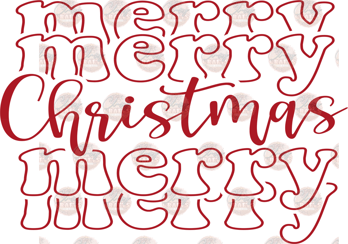 Merry Christmas Red Transfer