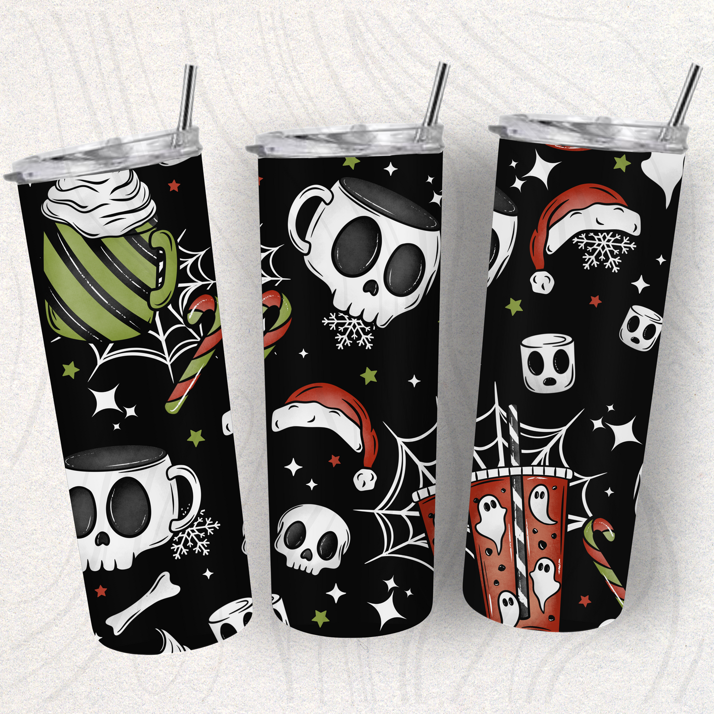 Merry Creepmas Coffee Black Seamless Transfer