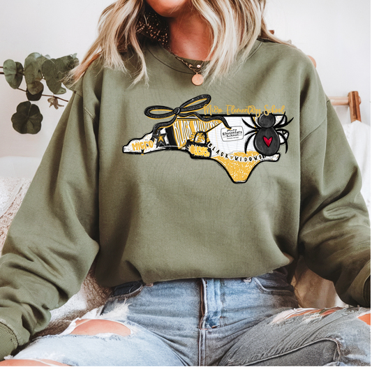 Micro Elementary School Black Widows Game Day Coquette Transfer