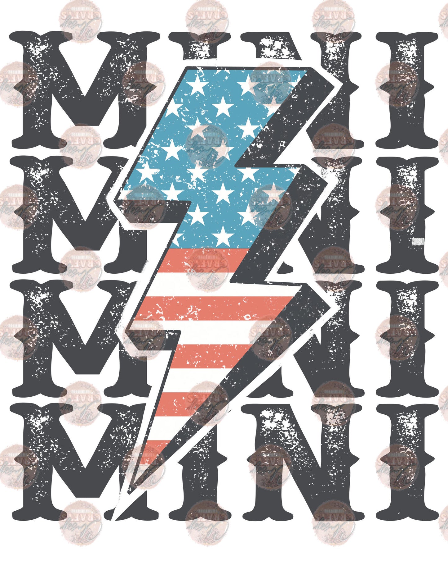 Mama And Mini America Blue Bolt Transfer