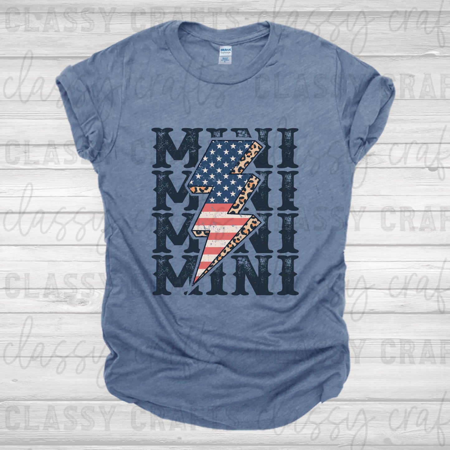Mama And Mini America Navy Bolt Transfer