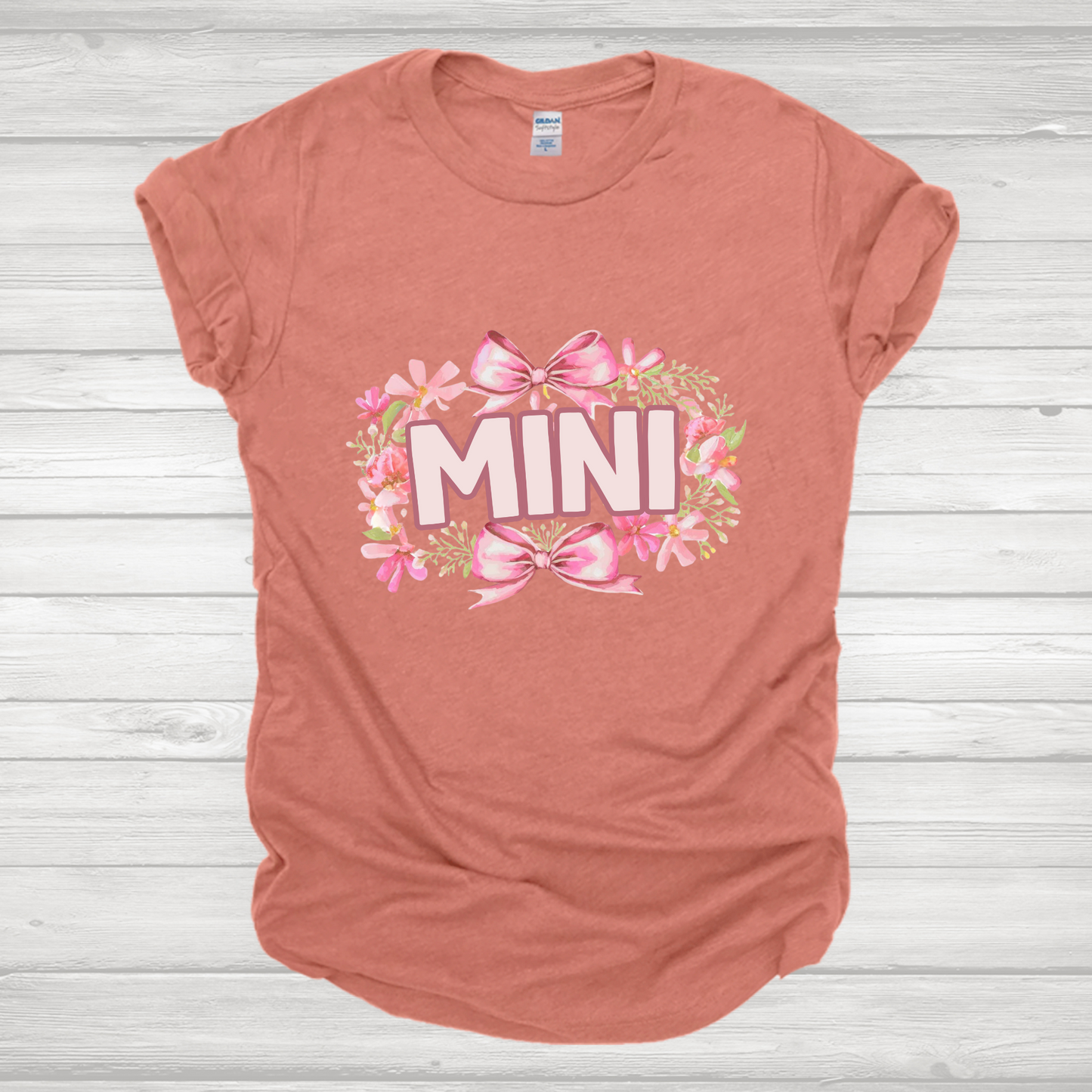 Mama and Mini Block Letters with Bows Transfer